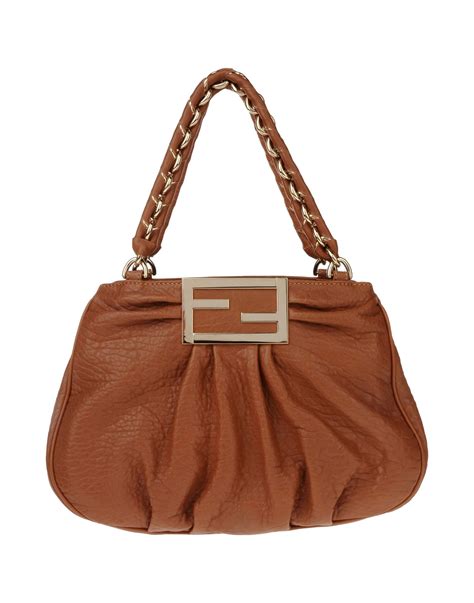 Leather handbag Fendi Brown in Leather 